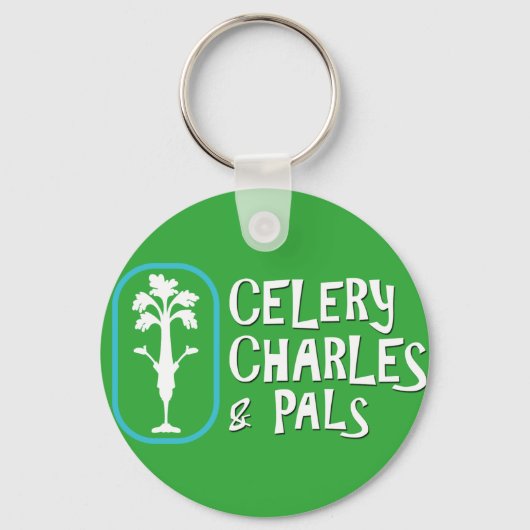 Porte-clés porte - clé Bouton vert "Charles & Pals" (Recto)
