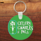 Porte-clés porte - clé Bouton vert "Charles & Pals" (Recto)