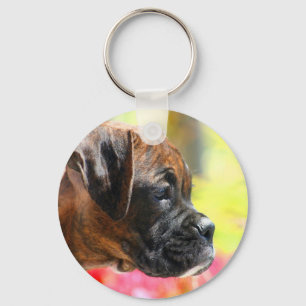 Porte-clés Porte - clé Brindle de chiot de boxeur