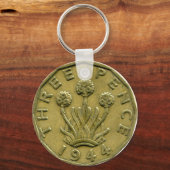 Porte-clés porte - clé britannique de trois pence 1944 (Recto)