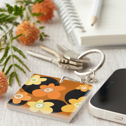 Porte-clés porte - clé Brown à fleurs (Devant Droit)