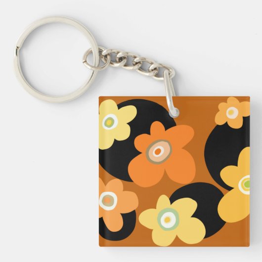 Porte-clés porte - clé Brown à fleurs (Devant)