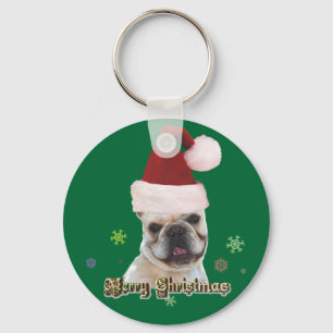 Porte-clés Porte - clé bulldog français de Noël