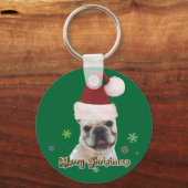 Porte-clés Porte - clé bulldog français de Noël (Recto)