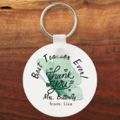 Porte-clés Porte - clé cadeau de Merci de papillon vert ensei (Recto)