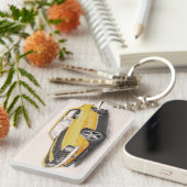 Porte-clés porte - clé Camaro jaune 1969 (Devant droit)