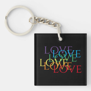 Porte-clés PORTE - CLÉ Carré acrylique RAINBOW LOVE II