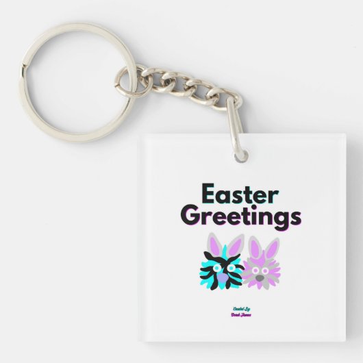 Porte-clés Porte - clé Carré Bunny Fuzzies (Devant)