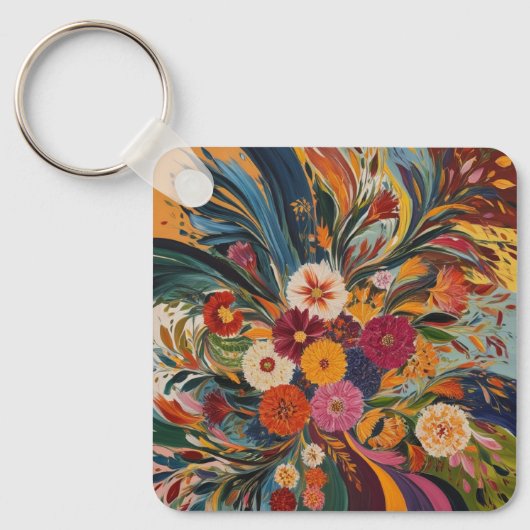 Porte-clés Porte - clé carré couleur argent (Recto)