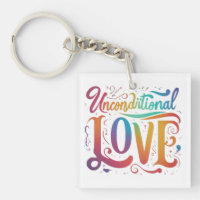 Porte - clé Carré d'amour inconditionnel