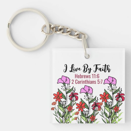 Porte-clés porte - clé carré (double face) (Devant)