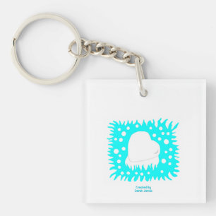 Porte-clés Porte - clé Carré du Coeur des neiges d'hiver