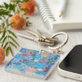 Porte-clés Porte - clé Carré en acrylique bleu Haze (Devant Droit)