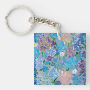 Porte-clés Porte - clé Carré en acrylique bleu Haze