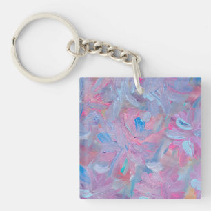 Porte-clés Porte - clé Carré en acrylique floral de rêve de p