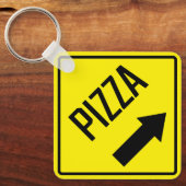 Porte-clés Porte - clé Carré en métal Pizza (Recto)