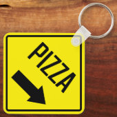 Porte-clés Porte - clé Carré en métal Pizza (Verso)