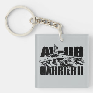 Porte-clés PORTE - CLÉ Carré Harrier II AV-8B (double face)
