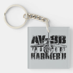 Porte-clés PORTE - CLÉ Carré Harrier II AV-8B (double face)