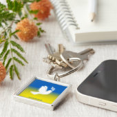 Porte-clés Porte - clé Carré pour la paix en Ukraine (Côté)