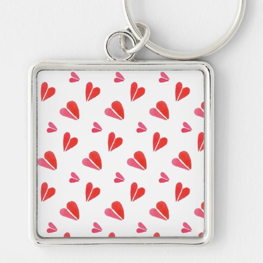 Porte-clés PORTE - CLÉ Carré Premium MINI HEARTS (Devant)