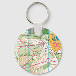 Porte-clés Porte - clé - carte de course d'orientation
