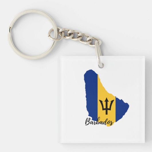 Porte-clés Porte - clé Carte du drapeau de la Barbade (Devant)