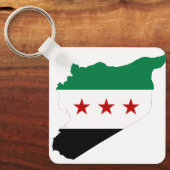 Porte-clés Porte - clé - Carte syrie - Drapeau indépendant sy (Recto)