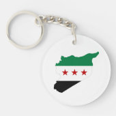Porte-clés Porte - clé - Carte syrie - Drapeau indépendant sy (Devant)