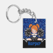 Porte-clés Porte - clé Cheeréminent noir et bleu personnalisé (Devant gauche)