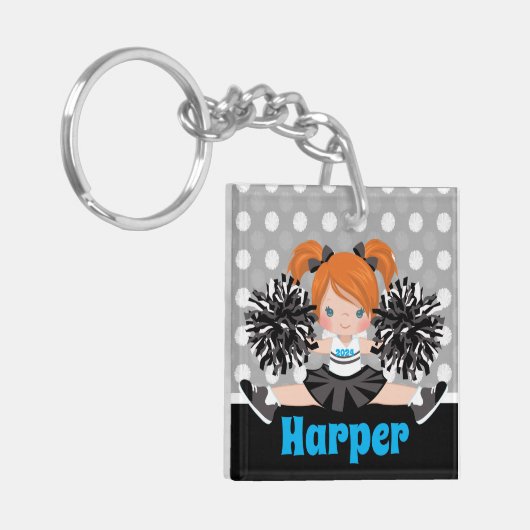Porte-clés Porte - clé Cheerleader personnalisé Black & Silve (Devant gauche)