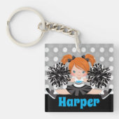 Porte-clés Porte - clé Cheerleader personnalisé Black & Silve (Devant)