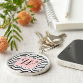 Porte-clés Porte - clé Chevron noir blanc et blanc (Côté)