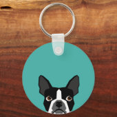 Porte-clés Porte - clé chien de Boston Terrier (Recto)