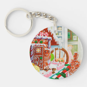 Porte-clés Porte - clé circulaire acrylique GINGERBREAD SURPR