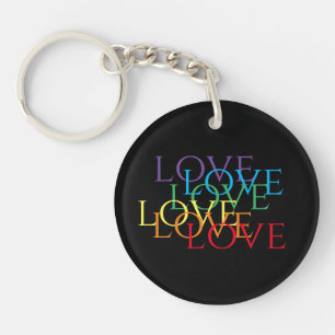 Porte-clés PORTE - CLÉ circulaire ACrylique RAINBOW LOVE II