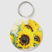 Porte-clés Porte - clé circulaire de tournesol jaune (Recto)