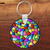 Porte-clés Porte - clé circulaire en verre tendu (Recto)