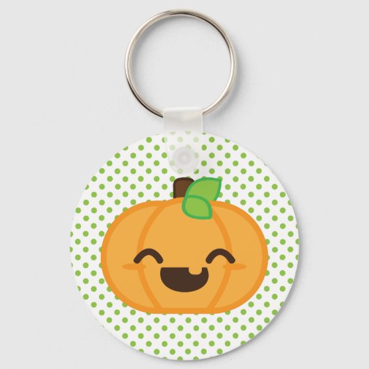 Porte-clés Porte - clé Citrouille Kawaii Jack-o'-lantern (Recto)
