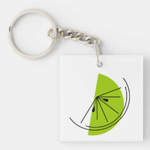 Porte-clés Porte - clé Citrus Lime carré double face
