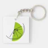 Porte-clés Porte - clé Citrus Lime carré double face (Dos)