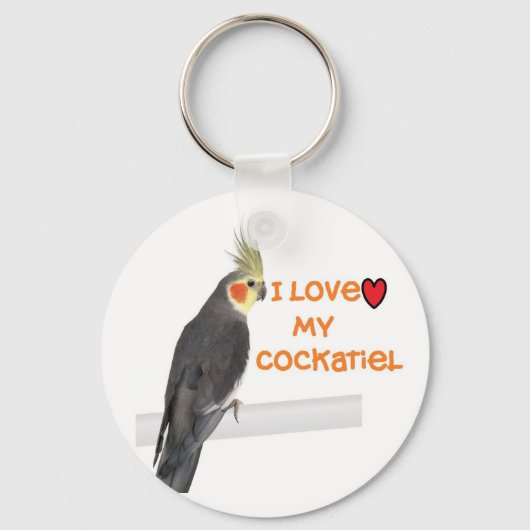 Porte-clés Porte - clé Cockatiel "J'aime mon cocktail" (Recto)