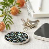 Porte-clés Porte - clé, conception florale mignonne, gris (Côté)