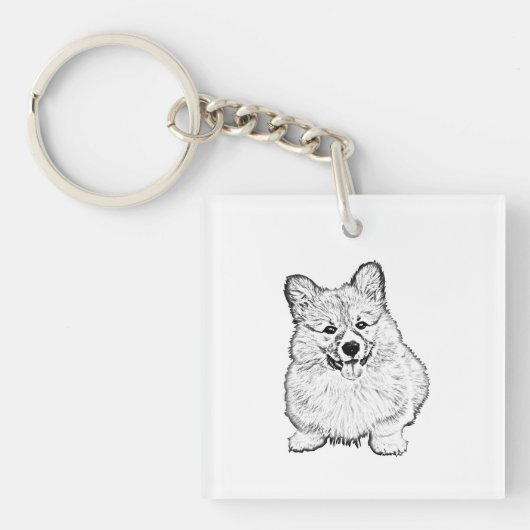 Porte-clés Porte - clé - Corgi gallois mignon (Devant)