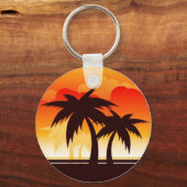 Porte-clés Porte - clé couché de soleil de palmier (Recto)