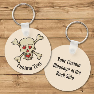 Porte-clés Porte - clé crâne avec coeur