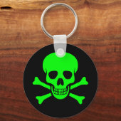 Porte-clés Porte - clé crâne et os croisés vert et noir (Recto)