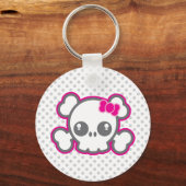 Porte-clés Porte - clé crâne rose Kawaii (Recto)