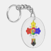Porte-clés Porte - clé croisé rose de Rosicrucian Lamen (Devant gauche)