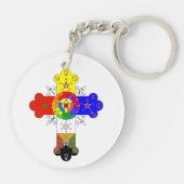 Porte-clés Porte - clé croisé rose de Rosicrucian Lamen (Dos)